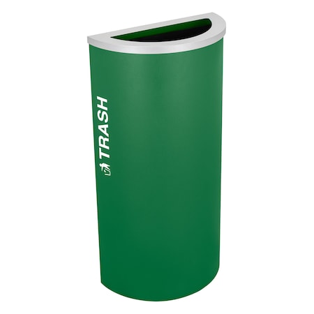 Ex-Cell Kaiser 8-Gal. Half-Round Receptacle - Trash decal, Green RC-KDHR-T EGX